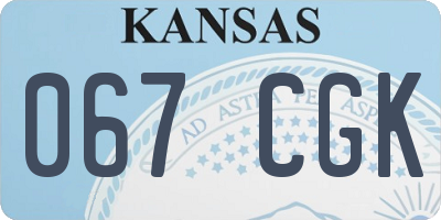 KS license plate 067CGK