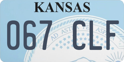 KS license plate 067CLF