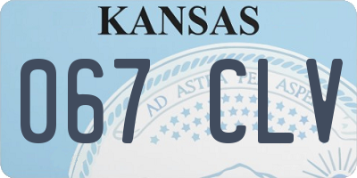 KS license plate 067CLV