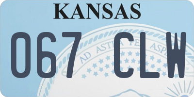 KS license plate 067CLW