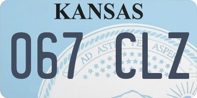 KS license plate 067CLZ