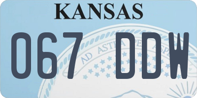 KS license plate 067DDW