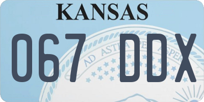 KS license plate 067DDX