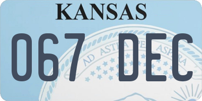 KS license plate 067DEC
