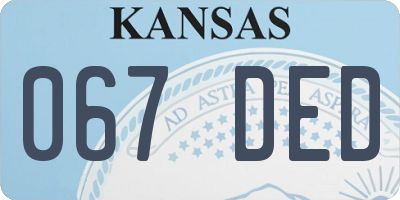 KS license plate 067DED