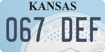 KS license plate 067DEF