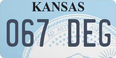 KS license plate 067DEG