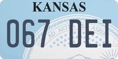 KS license plate 067DEI