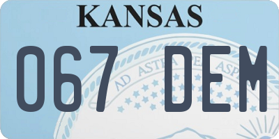 KS license plate 067DEM