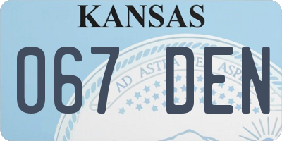 KS license plate 067DEN