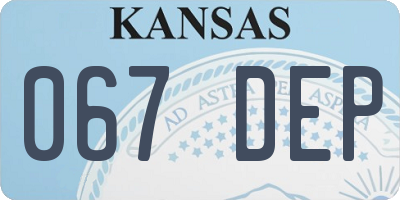 KS license plate 067DEP