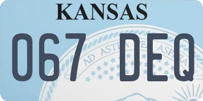 KS license plate 067DEQ