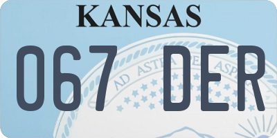 KS license plate 067DER