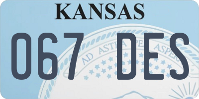 KS license plate 067DES