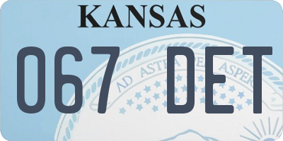 KS license plate 067DET