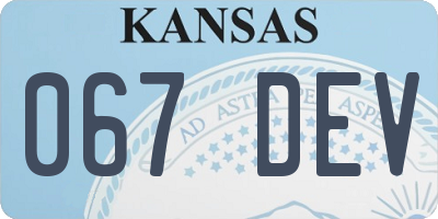 KS license plate 067DEV