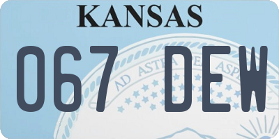KS license plate 067DEW