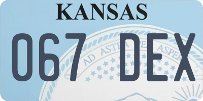 KS license plate 067DEX