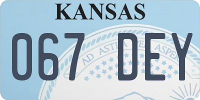 KS license plate 067DEY