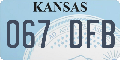 KS license plate 067DFB