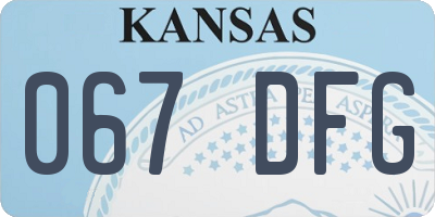KS license plate 067DFG