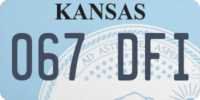 KS license plate 067DFI