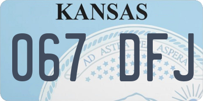 KS license plate 067DFJ
