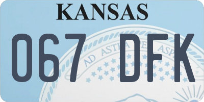 KS license plate 067DFK