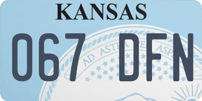 KS license plate 067DFN