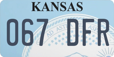 KS license plate 067DFR