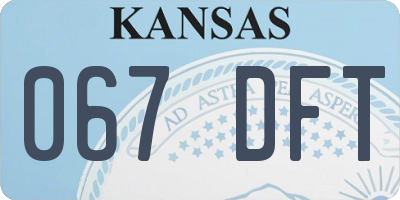 KS license plate 067DFT
