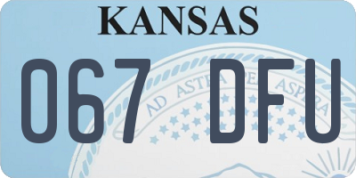 KS license plate 067DFU