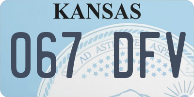 KS license plate 067DFV