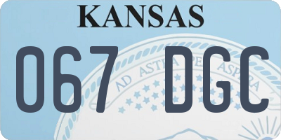 KS license plate 067DGC