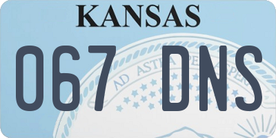 KS license plate 067DNS