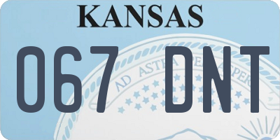 KS license plate 067DNT