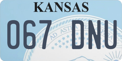 KS license plate 067DNU
