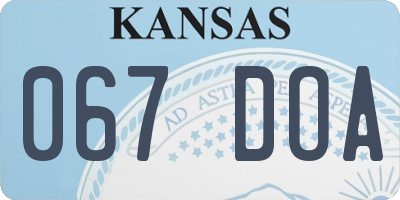 KS license plate 067DOA