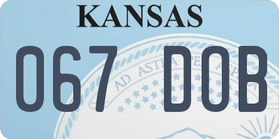 KS license plate 067DOB
