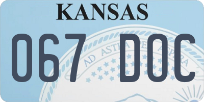 KS license plate 067DOC