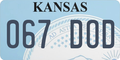 KS license plate 067DOD