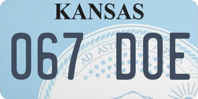 KS license plate 067DOE