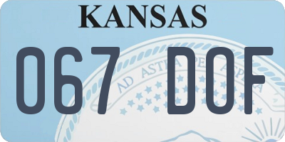 KS license plate 067DOF