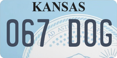KS license plate 067DOG
