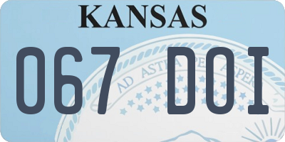 KS license plate 067DOI