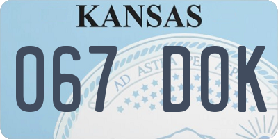 KS license plate 067DOK