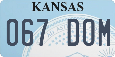 KS license plate 067DOM