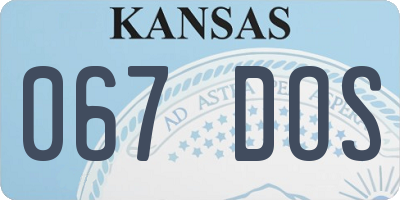 KS license plate 067DOS