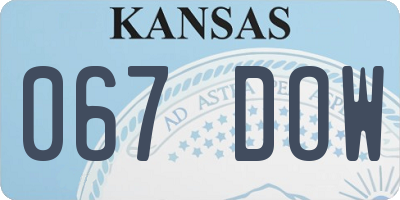 KS license plate 067DOW