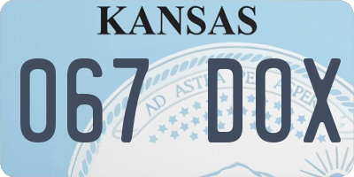 KS license plate 067DOX